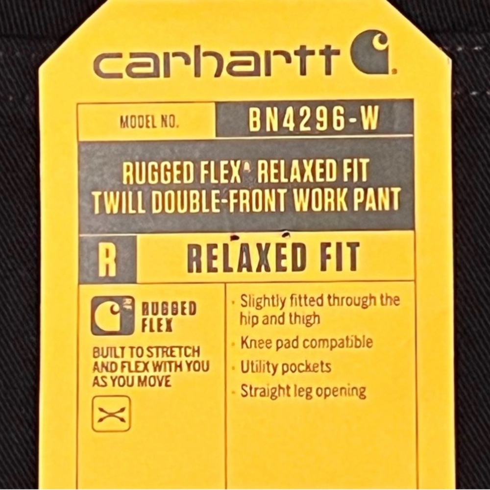 NWT Carhartt Women’s Rugged Flex Relaxed Fit Twill Double-Front Work Pants - Picture 5 of 5